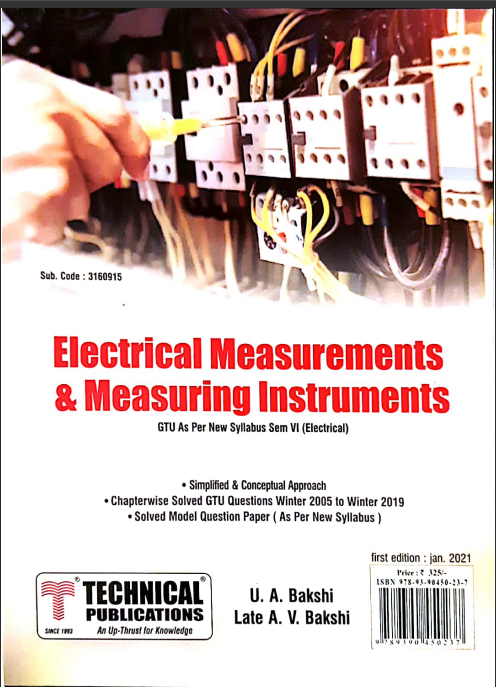 Electrrical Measurements And Measuring Instruments by Tecnical Publication
